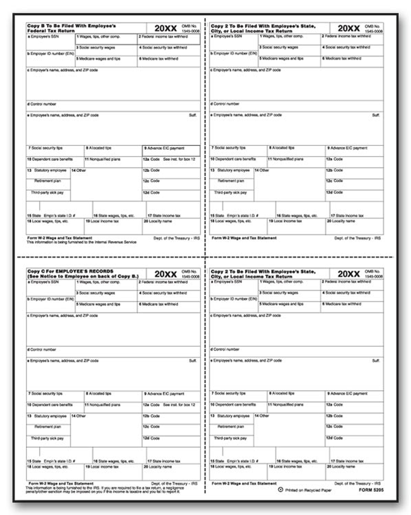 New Things That Make Life Easy 2021 W2 4 Part Tax Forms Kit 25 Employee 